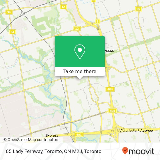 65 Lady Fernway, Toronto, ON M2J map