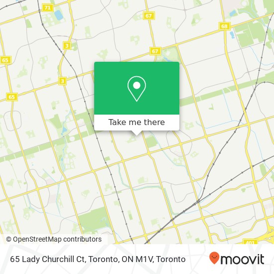 65 Lady Churchill Ct, Toronto, ON M1V map