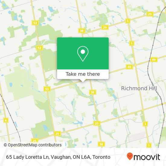 65 Lady Loretta Ln, Vaughan, ON L6A map