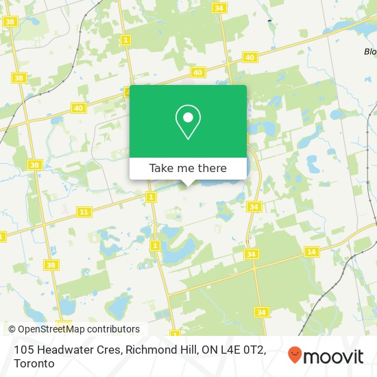 105 Headwater Cres, Richmond Hill, ON L4E 0T2 map