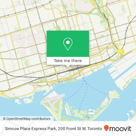 Simcoe Place Express Park, 200 Front St W map
