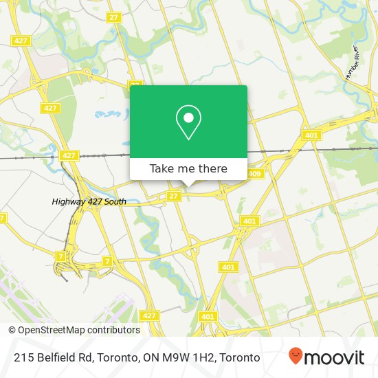 215 Belfield Rd, Toronto, ON M9W 1H2 map