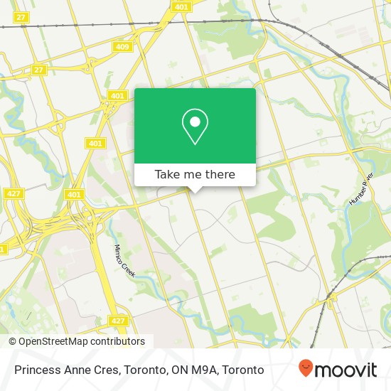 Princess Anne Cres, Toronto, ON M9A map