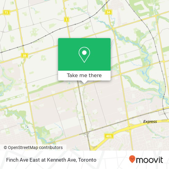 Finch Ave East at Kenneth Ave map