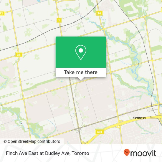 Finch Ave East at Dudley Ave map