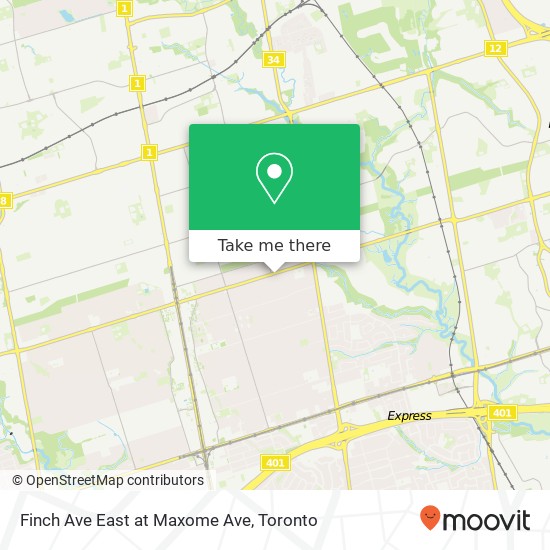 Finch Ave East at Maxome Ave map