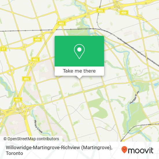 Willowridge-Martingrove-Richview map