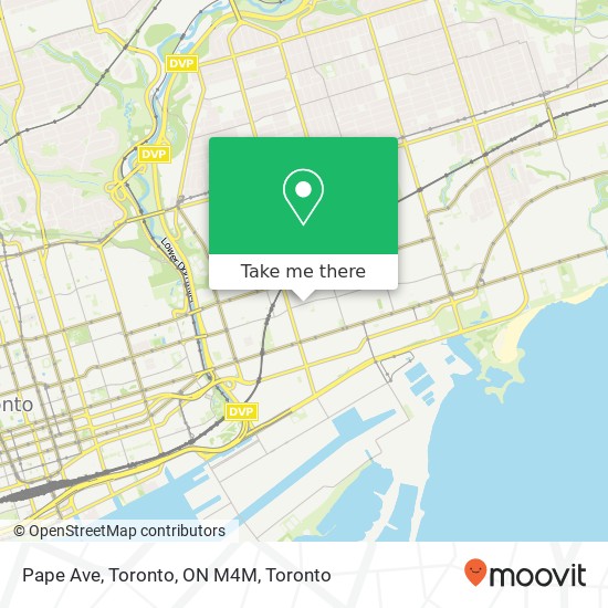Pape Ave, Toronto, ON M4M map