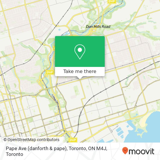 Pape Ave (danforth & pape), Toronto, ON M4J map