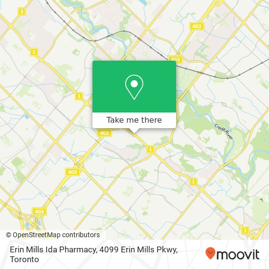 Erin Mills Ida Pharmacy, 4099 Erin Mills Pkwy map