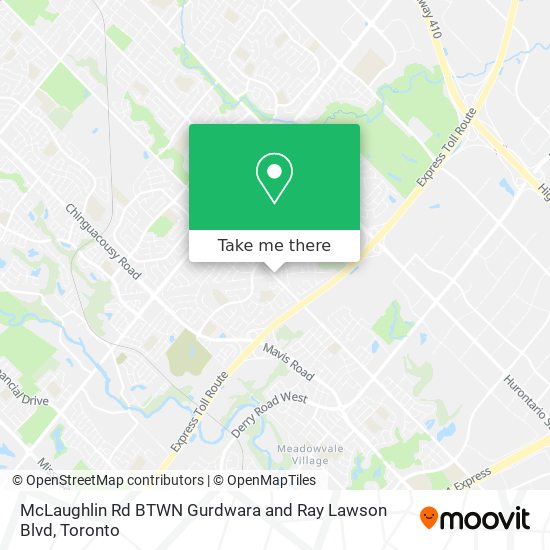 McLaughlin Rd BTWN Gurdwara and Ray Lawson Blvd map