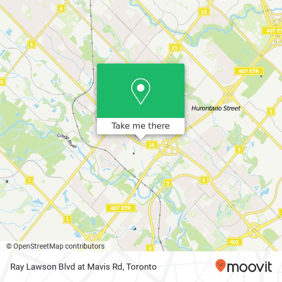 Ray Lawson Blvd at Mavis Rd map
