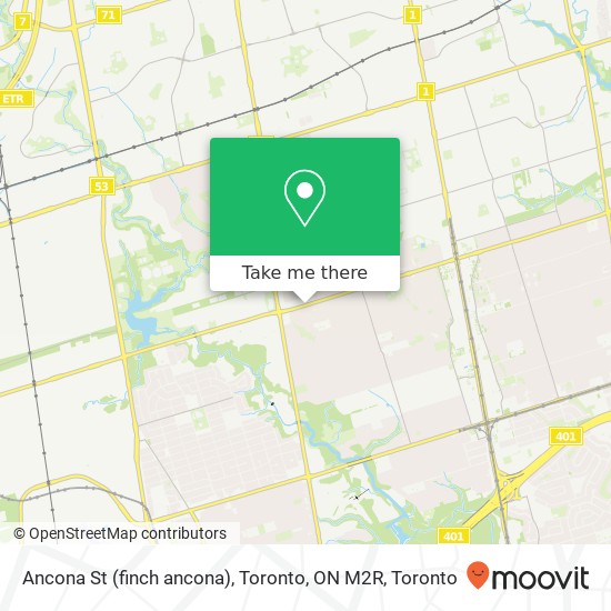 Ancona St (finch ancona), Toronto, ON M2R map