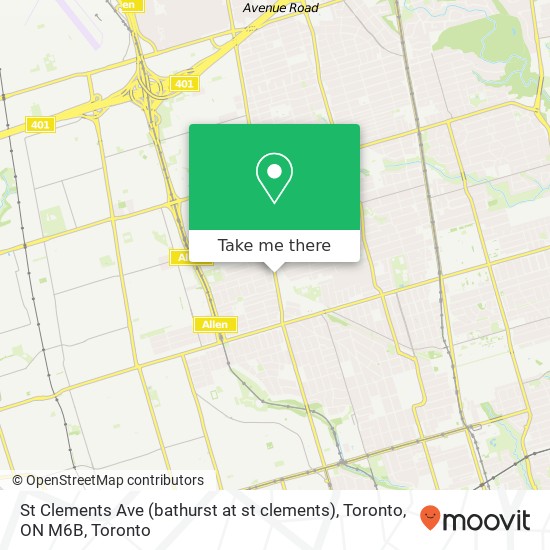 St Clements Ave (bathurst at st clements), Toronto, ON M6B map