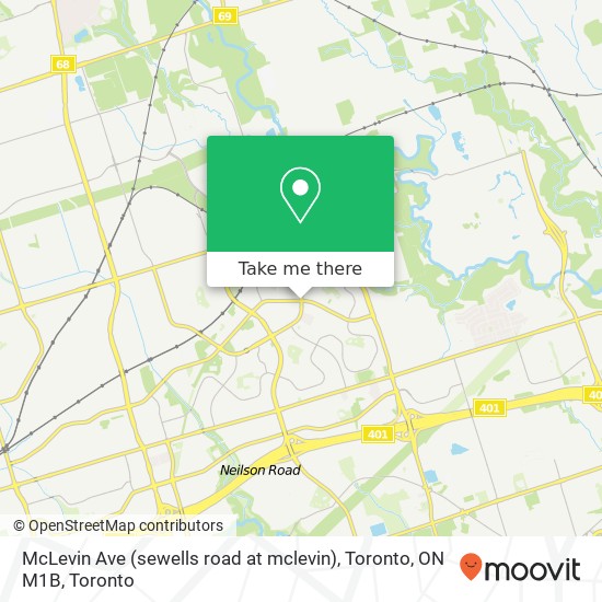 McLevin Ave (sewells road at mclevin), Toronto, ON M1B map