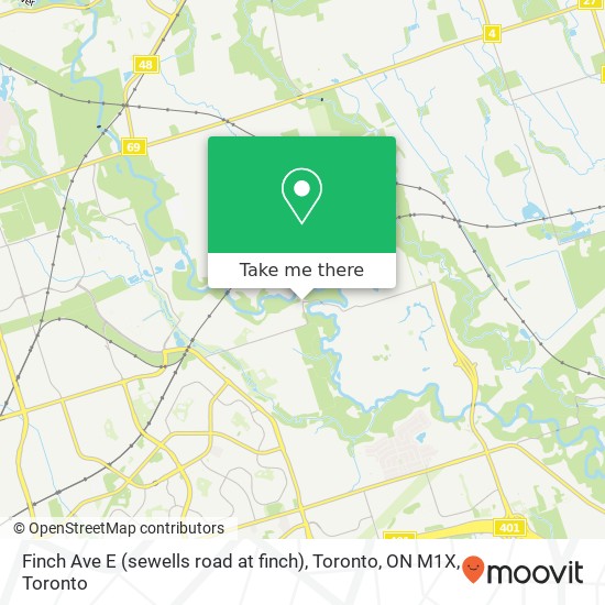 Finch Ave E (sewells road at finch), Toronto, ON M1X map