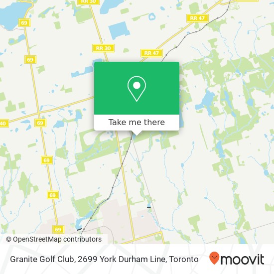 Granite Golf Club, 2699 York Durham Line map