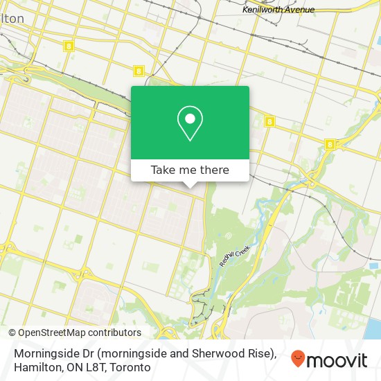 Morningside Dr (morningside and Sherwood Rise), Hamilton, ON L8T map