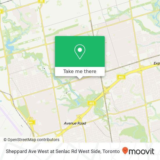 Sheppard Ave West at Senlac Rd West Side map