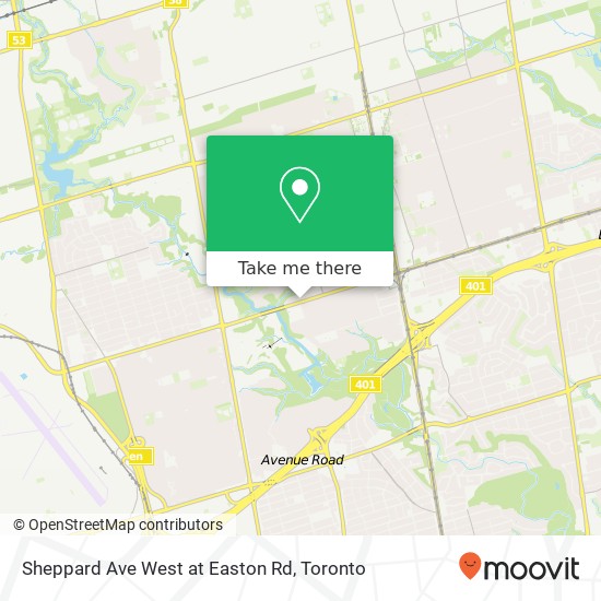 Sheppard Ave West at Easton Rd map