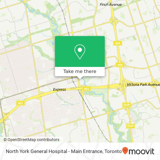 North York General Hospital - Main Entrance map