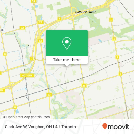 Clark Ave W, Vaughan, ON L4J map