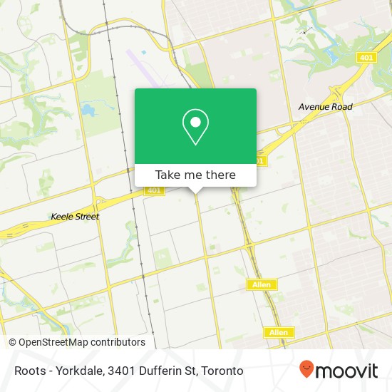 Roots - Yorkdale, 3401 Dufferin St map