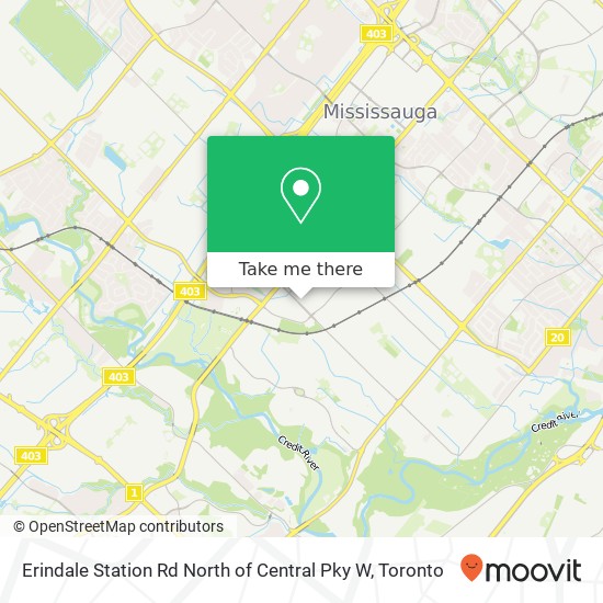 Erindale Station Rd North of Central Pky W map