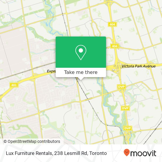 Lux Furniture Rentals, 238 Lesmill Rd map