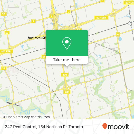 247 Pest Control, 154 Norfinch Dr map