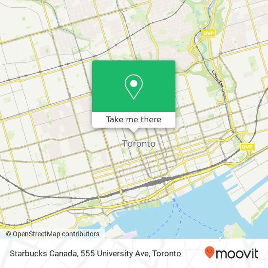 Starbucks Canada, 555 University Ave map