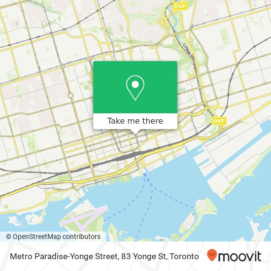 Metro Paradise-Yonge Street, 83 Yonge St map