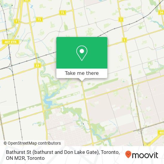 Bathurst St (bathurst and Don Lake Gate), Toronto, ON M2R map