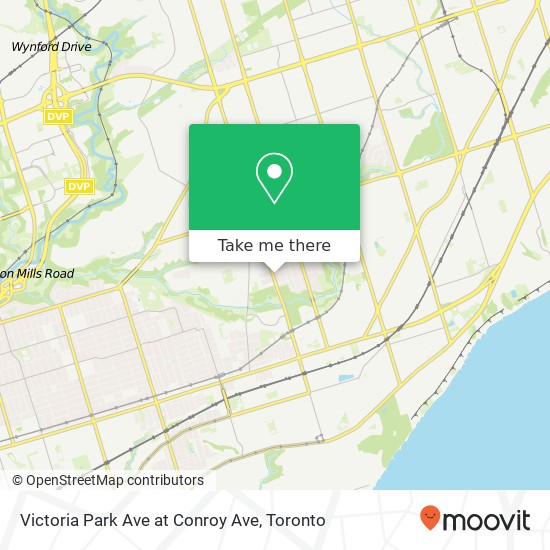 Victoria Park Ave at Conroy Ave map