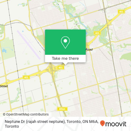 Neptune Dr (rajah street neptune), Toronto, ON M6A map