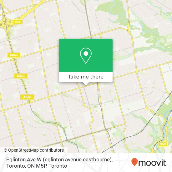 Eglinton Ave W (eglinton avenue eastbourne), Toronto, ON M5P map