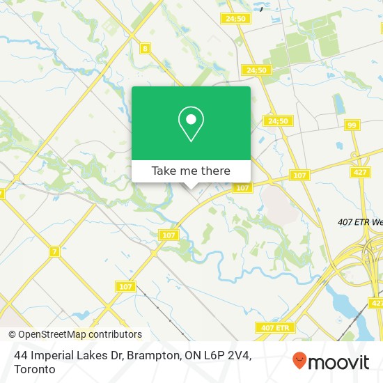 44 Imperial Lakes Dr, Brampton, ON L6P 2V4 map