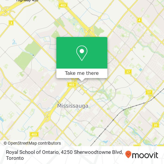 Royal School of Ontario, 4250 Sherwoodtowne Blvd map