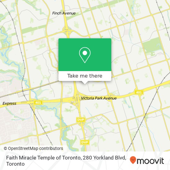 Faith Miracle Temple of Toronto, 280 Yorkland Blvd map
