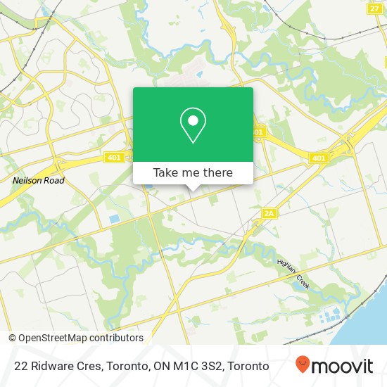 22 Ridware Cres, Toronto, ON M1C 3S2 map