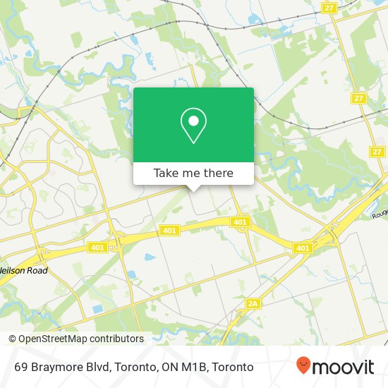 69 Braymore Blvd, Toronto, ON M1B map
