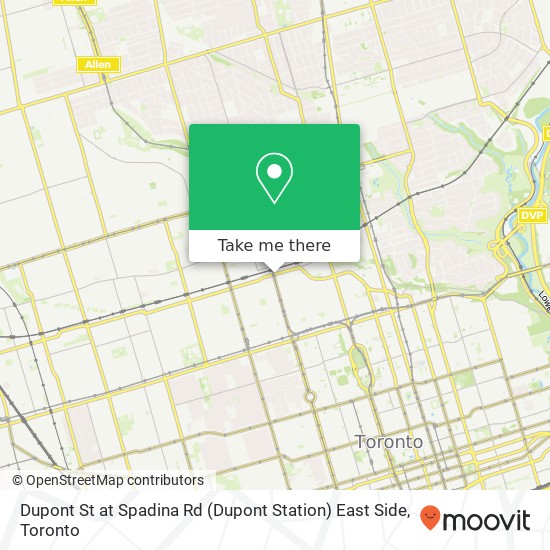 Dupont St at Spadina Rd (Dupont Station) East Side map