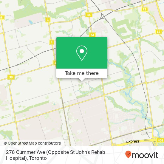 278 Cummer Ave (Opposite St John's Rehab Hospital) map