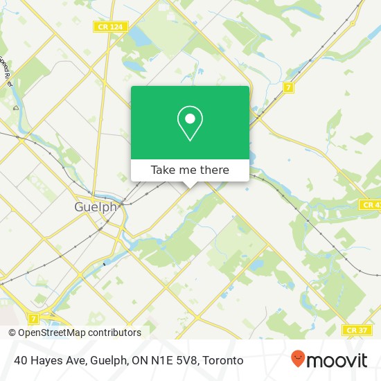 40 Hayes Ave, Guelph, ON N1E 5V8 map