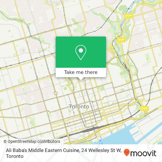 Ali Baba's Middle Eastern Cuisine, 24 Wellesley St W plan