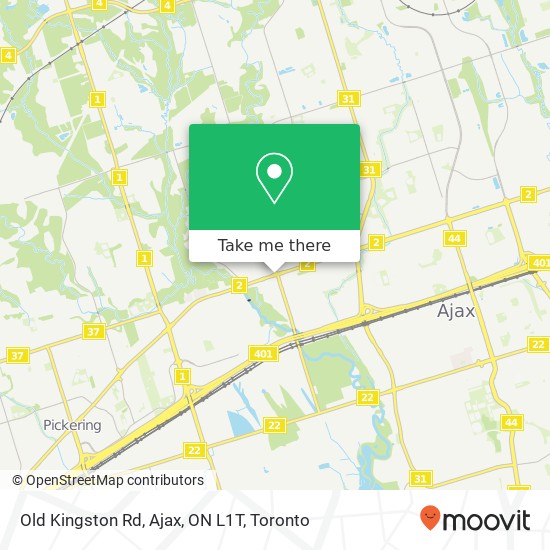 Old Kingston Rd, Ajax, ON L1T map