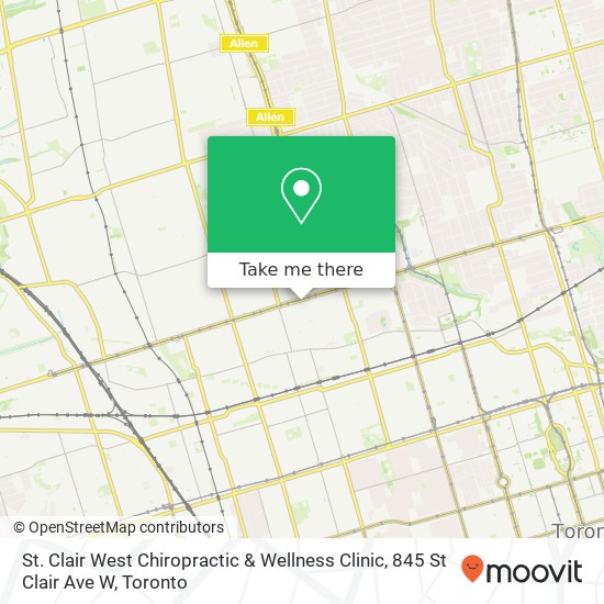 St. Clair West Chiropractic & Wellness Clinic, 845 St Clair Ave W map