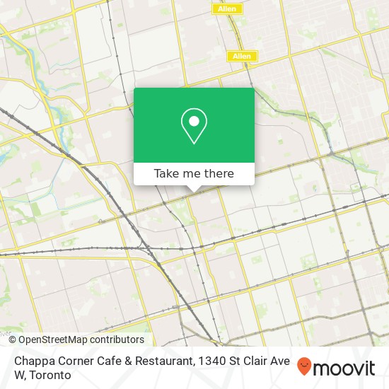 Chappa Corner Cafe & Restaurant, 1340 St Clair Ave W map