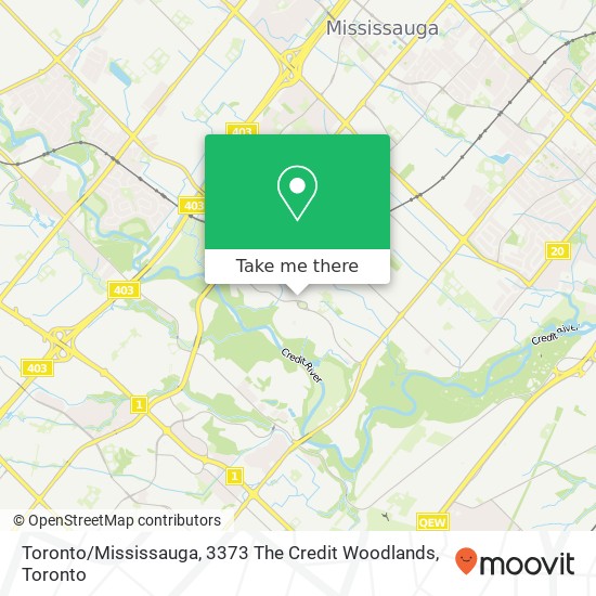 Toronto / Mississauga, 3373 The Credit Woodlands map
