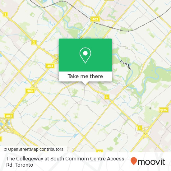 The Collegeway at South Commom Centre Access Rd map